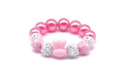 Bunny Beaded Bracelets, Child Easter Gift, Little Girls Birthday, Stocking Stuffer. - image3